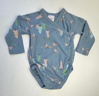 Hanna Andersson Fox Patterned Wrap Style Bodysuit 12-18 Months - Image 1 of 4