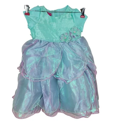 Disney Princess Ariel Dress Girls Size 5 Iridescent Tulle Layered Cap Sleeve - Image 1 of 4