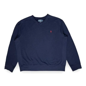 Sudadera De Colección Años 90 Polo Ralph Lauren Polar Para Hombre XL Azul Marino Rojo Poni Cuello Redondo - Imagen 1 de 12