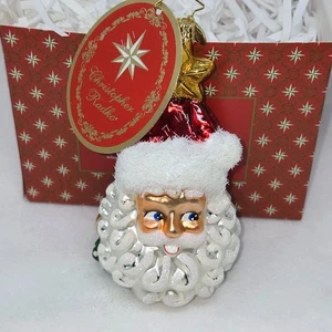 CHRISTOPHER RADKO WEIHNACHTSMANN WEIHNACHTEN RUNDUM MUNDGEBLASENE GLASORNAMENT MIT BOX - Bild 1 von 9