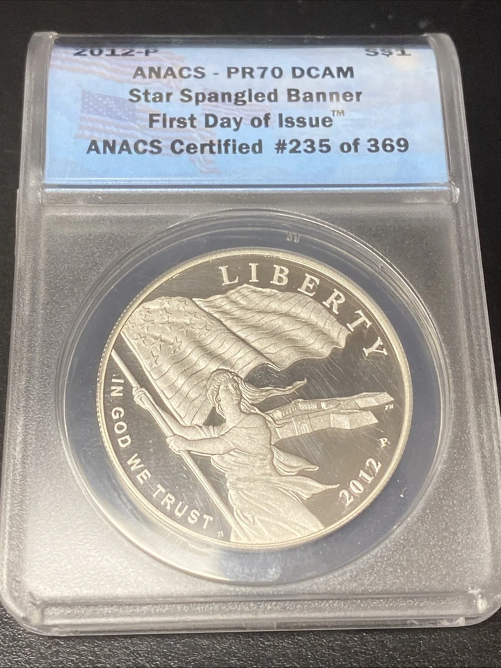 2012-P Silver Dollar Proof - Star Spangled Banner PCGS PR70DCAM PF70 2012 P PR70 - Image 1 of 4