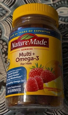 Nature Made Mens Multivitamin Gummies with Omega-3, Mens - 80 Gummy Vitamins - Image 1 of 2