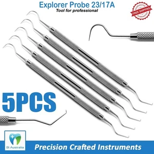 5pcs Dental Explorer 23/17A Tartar Calculus Plaque Remover Tooth Scraper Tool - Bild 1 von 4