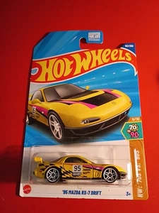 2025 Hot Wheels 95 Mazda RX 7 Drift H Case Yellow Summer 15% Extra Off Sale Save - Picture 1 of 4
