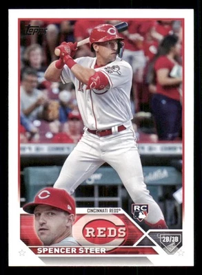 2023 Topps #489 Spencer Steer RC - Image 1 of 2