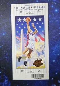 2001 NBA All-Star Game Ticket Allen Iverson MVP Basketball Full Ticket - Picture 1 of 5