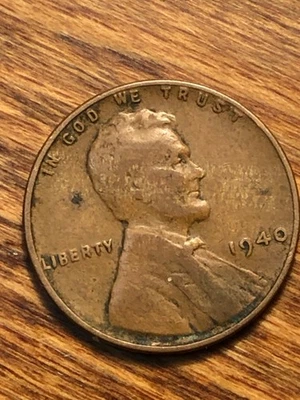 1940 Lincoln Wheat Cent Woody Improper Alloy Mix Error Unique Eye Appeal Coin * - Image 1 of 4