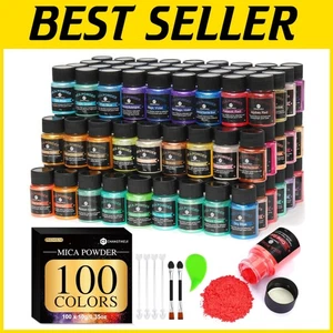 Vibrant 100 Color Mica Powder Set for Resin, Soap Making, and Crafts - 10g Each - Picture 1 of 9