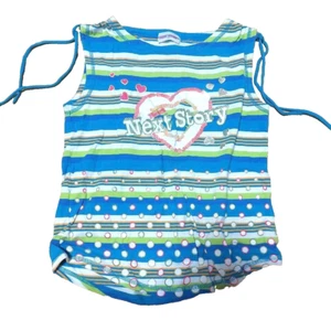 vintage y2k kawaii heart striped tank top camisole shirt S kidcore Harajuku cute - Picture 1 of 3