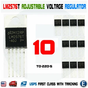 10pcs LM2576T-ADJ LM2576 IC Adjustable Voltage Switching Regulator Step Down USA - Picture 1 of 2