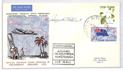 ОСТРОВА КУКА Обложка Авиапочты ЭКСПЕРИМЕНТАЛЬНЫЙ ПОЛЕТ Раратонга Аитутаки 1966 YS283 - Изображение 1 из 4