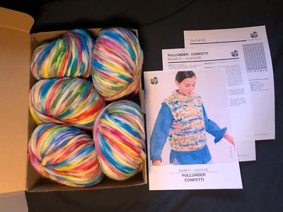 Lana Grossa /Pullunder /100% Merino Schurwolle / 5 x Confetti + Strickanleitung - Bild 1 von 4