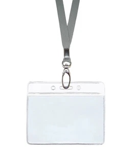 Gris Plata Identificación Lanyard Cuello Correa Cuerda Broche Horizontal Placa - Bild 1 von 1