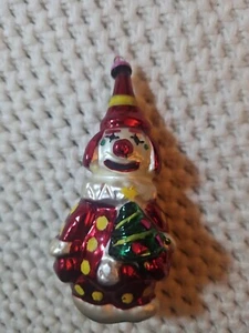VINTAGE CLOWN MERCURY GLASS CHRISTMAS ORNAMENT - CZECH - Picture 1 of 4
