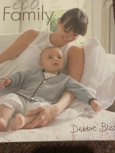 🧶Eco Family Debbie Bliss Knitting Pattern Book 9 Designs Men Women, Babies NEW - Picture 1 of 2