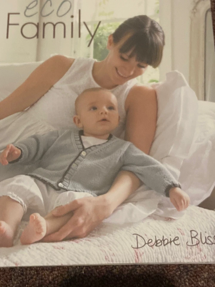 🧶Eco Family Debbie Bliss Knitting Pattern Book 9 Designs Men Women, Babies NEW - Image 1 of 2