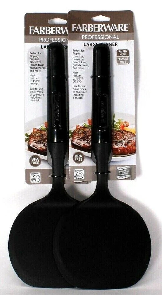 2 Count Farberware Professional Raised Head Black Large Turner - Image 1 of 1