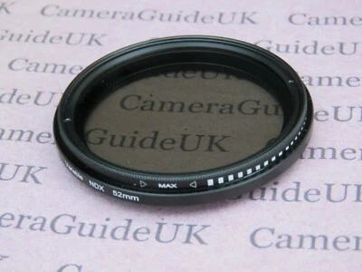 52mm Neutral Density Fader Variable Lens Filter ND2 to ND400 for Canon Nikon - Image 1 of 4