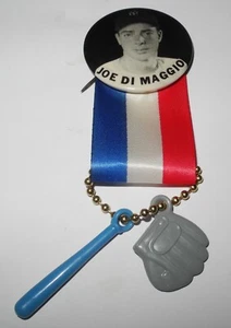1940's Baseball Joe DiMaggio New York Yankees World Series Pin Charm Coin Button - Picture 1 of 2