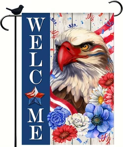 4th of July Garden Flag 12 x 18 inch Double Sided Outside decorations Patriotic - Picture 1 of 11