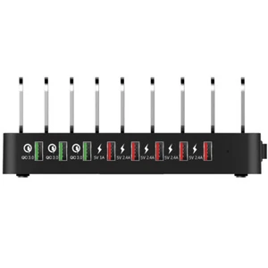110W QC3.0 Soporte Desmontable 8-Puertos USB Cargador de Pared Dock para iPhone Huawei SONY - Imagen 1 de 6