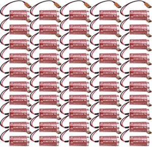 50 Pcs ER17/33 3.6V PLC Battery 1600mAh with Brown Plug for Industrial Control - Picture 1 of 7