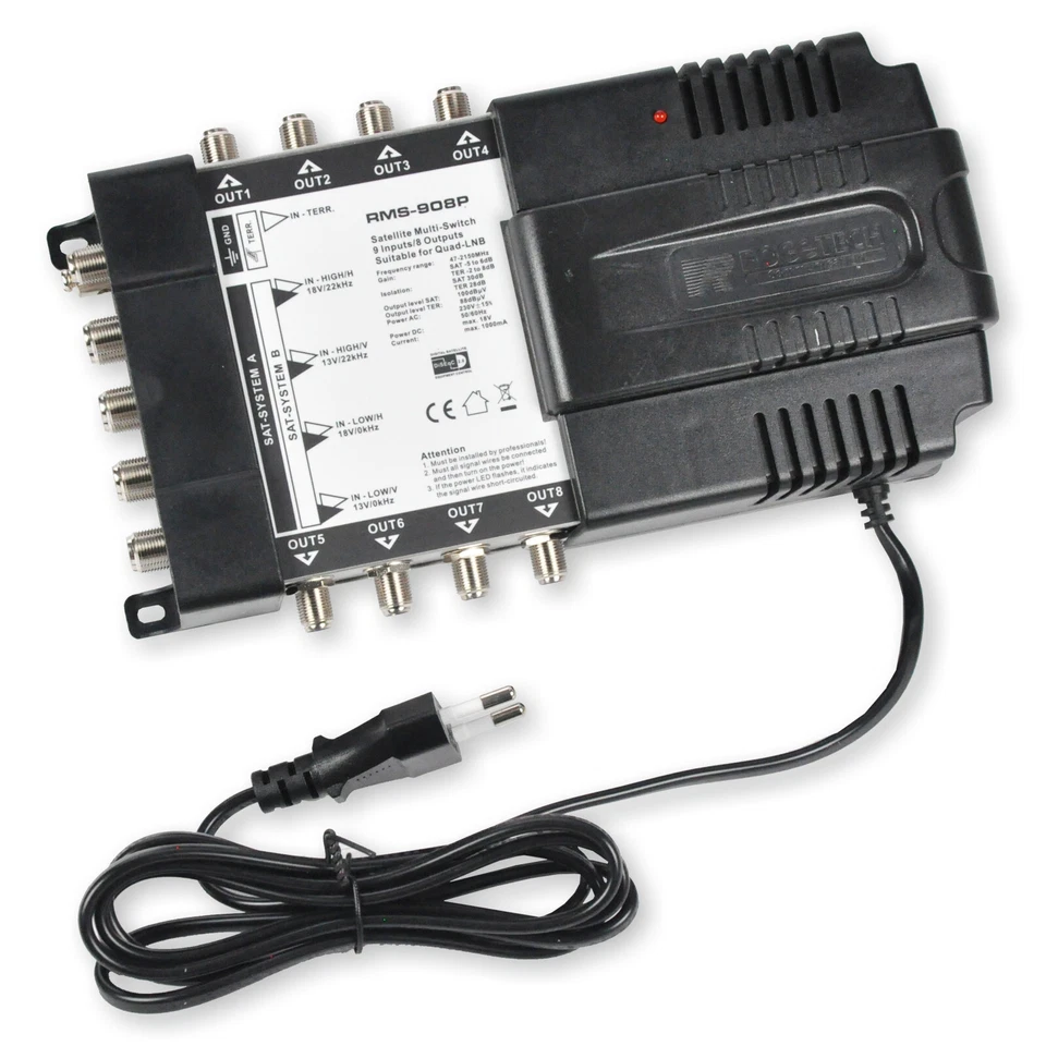 Rogetech Multischalter 9x12 RMS-912P für 2x Satelliten und bis zu 12 Teilnehmer - Bild 1 von 1