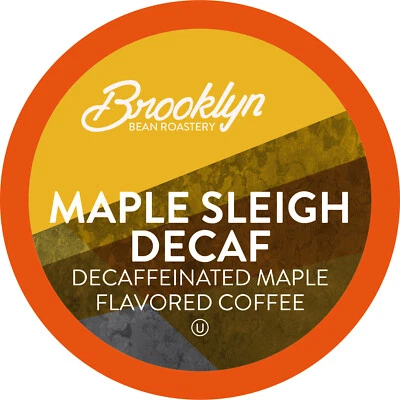 BROOKLYN BEANS ROASTERY Brooklyn Beans Maple Sleigh Decaf Flavored Coffee Pods, 2.0 Keurig Brewers,40 Ct