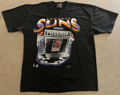 Magic Johnson T's NBA Phoenix Suns Scoreboard Vintage OG T-Shirt Black - Large Cover