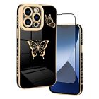 Cober Funda Para iPhone 14 Pro Max Lujo Diseño De Mariposas Negro ENVIO GRATIS