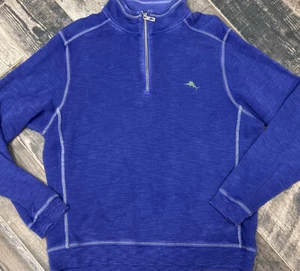 Tommy Bahama Men's Purple 1/4 Zip Pullover Stitching Pima Cotton Blend Large - Picture 1 of 6