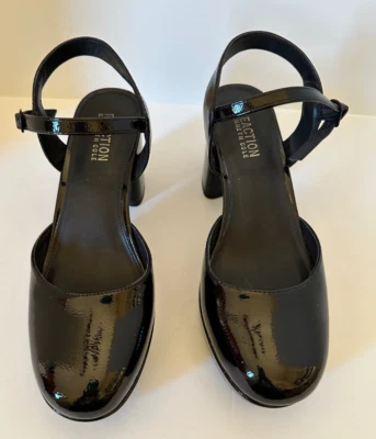 Kenneth Cole Reaction Mujer Negro Charol Plataforma Zapatos Sandalias Talla 7M Foto 1 de 4