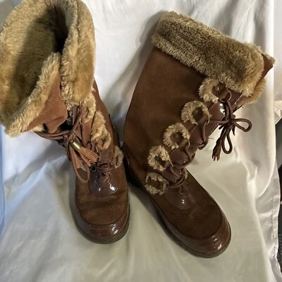 Sporto Millie Winter Snow Boot Women's Size 8M Chestnut Brown Suede Lace-up - Image 1 of 4