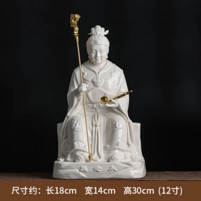 Ceramic Northeast Black Old Lady Statue  Worship Buddha Statue Ornament - Image 1 of 4