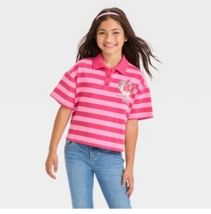 Mädchen Disney Lady & The Tramp Cropped Polo T-Shirt dunkelrosa Große M 8 - Bild 1 von 4