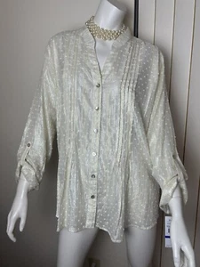 Ruby rd. women button down top/blouse/XL/nwt - Picture 1 of 10