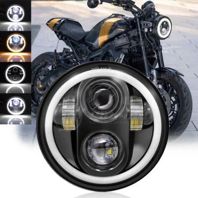 Faro LED halo DRL haz alto/bajo para Indian Scout Bobber 2017-2021 5,75" 5 3/4 Foto 1 de 4