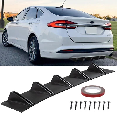 For Ford Fusion 2010-2020 Rear Diffuser 10 Fin Bumper Lip Splitter Spoiler Set - Image 1 of 4