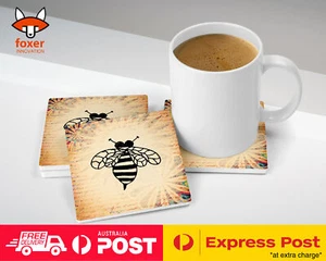 COASTER COFFEE DRINKING MAT|BEE WATERCOLOR ART - Bild 1 von 21