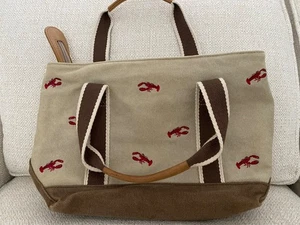 L.L. Bean Tote and  Rolling Duffle All Over Lobster Embroidered  - Picture 1 of 5