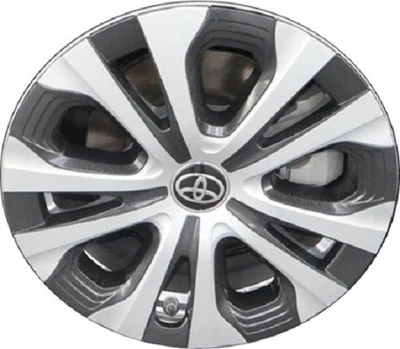 Tapacubos de fábrica Toyota Prius 2019-2022 15" negro y plateado OEM 42602-47261 ** Foto 1 de 4