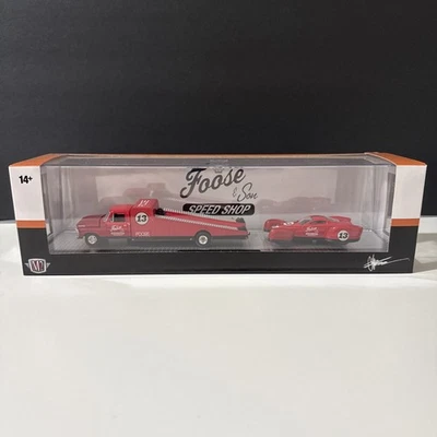 Camión rampa Ford F-350 1969 Ford F-350 Foose & Son Speed Shop 1/64 M2 y cupé Foose Foto 1 de 4
