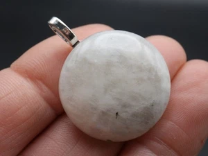 GOLDJUNGE69 GJA MONDSTEIN AFRIKA RUND 50ct *WEISS* EDELSTEIN-ANHÄNGER +*TOP* +EX - Bild 1 von 3