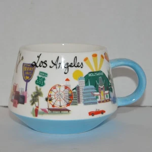 Grace Fine Porcelain Los Angeles Iconic Landmarks Tea/Coffee Mug Blue & White - Picture 1 of 10
