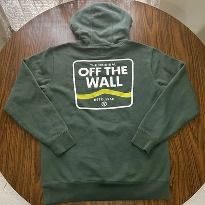 Vans Off The Wall Pullover Sudadera con Capucha Para Hombre Talla Pequeña Verde Skateboarding Foto 1 de 4