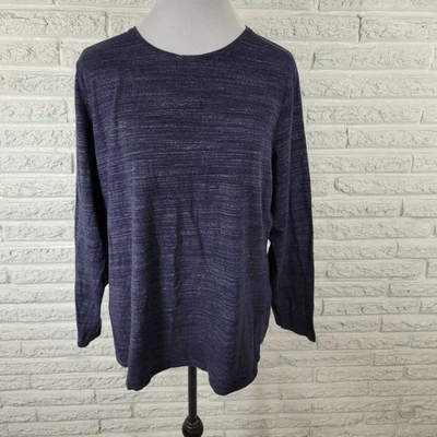 Croft Barrow Women Top 1X Plus Tee Classic Long Sleeve Comfy Casual Blue Heather - Image 1 of 4
