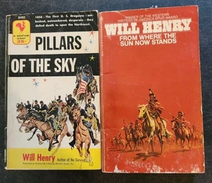 Will Henry Book Lot of (2) Western Novel Paperback Pillars Of The Sky & From Whe - Picture 1 of 2