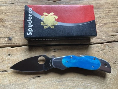 Cuchillo de Bolsillo Spyderco Pacific Blue Bone Kopa - C92PBP con Caja - Buen Estado Foto 1 de 4