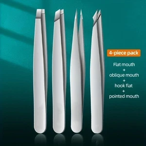 Eyelash Extension Tweezers Straight & Curved Stainless Steel Set - Picture 1 of 7