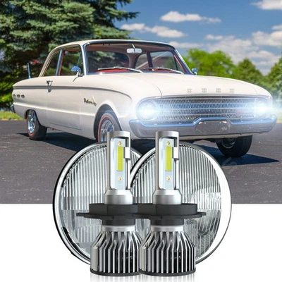 Fit Ford Falcon 1960 1961 1962 1963-1970 Pair 7" Round LED Headlights Hi/Lo Beam — 第 1/4 张图片